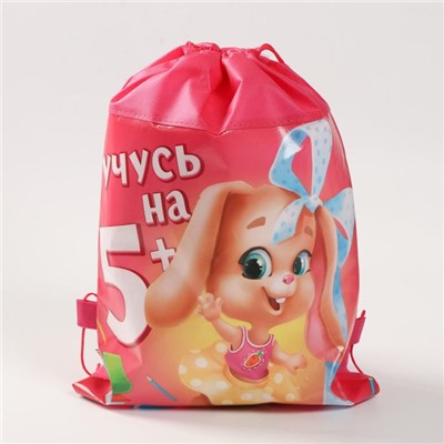 Мешок для обуви «Учусь на 5+» (нетканый материал) 41×30 см