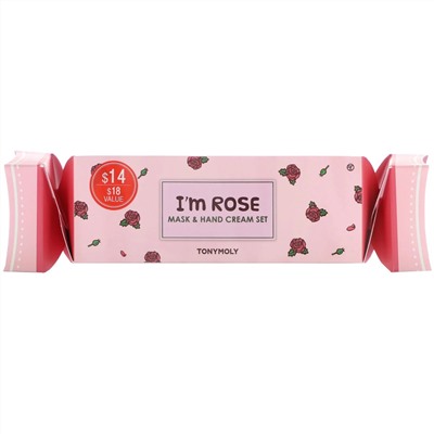Tony Moly, I'm Rose (роза), маска и крем для рук, набор из 4 предметов