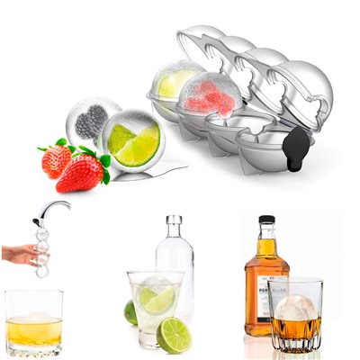 Форма для льда в виде шара 4 ячейки