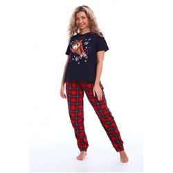 Пижама женская новогодняя Лошадка (Синий_красный)