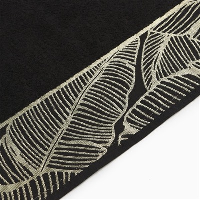 Полотенце махровое Love Life Leaves 50×90 см, 100% хлопок, 360 г/м², черное