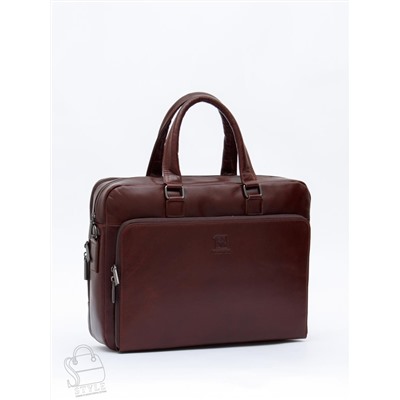Портфель мужской кожаный 68001 brown Fuzhiniao в Новосибирске