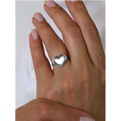 Кольцо из серебра родированное - Сердце К-7515р