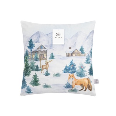 Наволочка декоративная новогодняя «Этель. Зима», 40×40 см, велюр