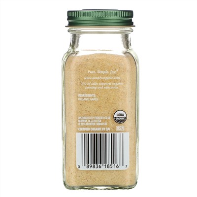 Simply Organic, чеснок в форме порошка, 103 г (3,64 унции)