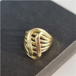 Комплект ювелирной бижутерии Итальянское золото (покрытие желтое 14к), серьги и кольцо 18 р, покрытие позолота, арт. 213.066-18