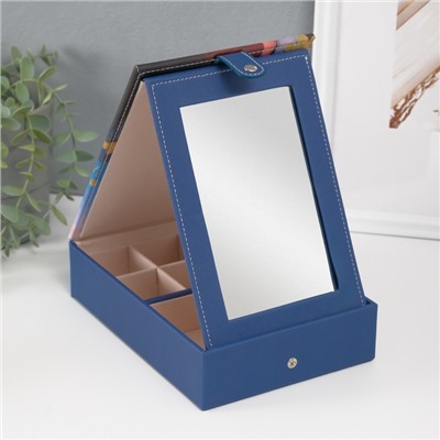 Шкатулка для украшений «Девушка с хаски», с зеркалом, искусственная кожа, 15×21.5×5.5 см