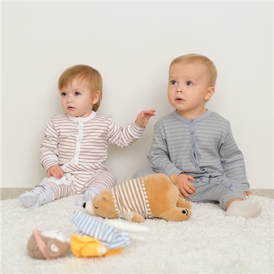 Комбинезон Крошка Я, BASIC LINE, рост 68-74 см, полоска серая