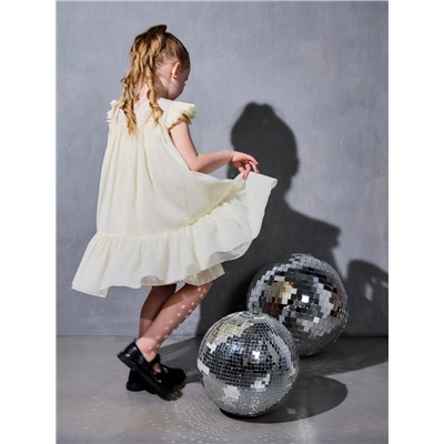 Платье нарядное для девочки MINAKU: PartyDress, бежевое, рост 92-98 см