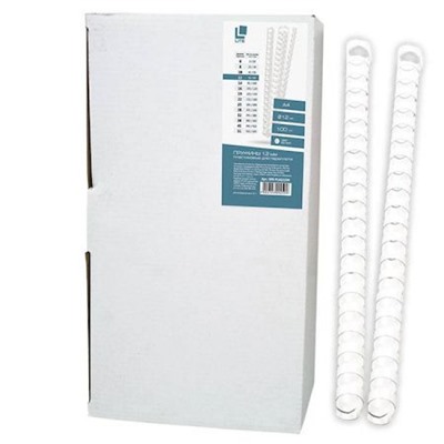 Пружина для переплета пластиковая 12 мм 100 шт. белая SPR-PLAS/12W LITE