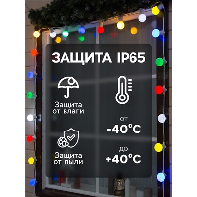 Гирлянда «Белт-лайт» 50 м, IP65, 2W, белая каучуковая нить, шаг 20 см, Е27 (без ламп), 220 В