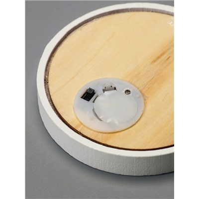 Ёлочная игрушка «Шар с Дедом Морозом», 11×11×1.5 см, от батареек, свечение тёплое белое