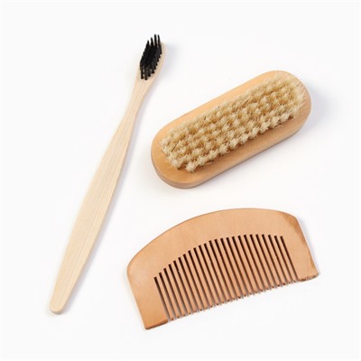 Набор новогодний подарочный «Этель. Санта видит всё», 7 предметов, полотенце, расчёска, щётка - массажёр