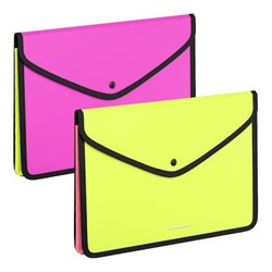 Папка с кнопкой  А4+ обшитая, с текстильной вставкой 55418 Matt Neon ErichKrause