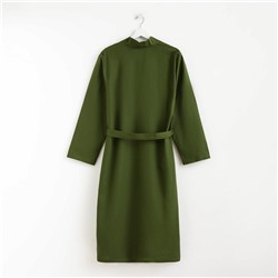 Халат вафельный женский удлинённый Экономь и Я размер 46-48, цвет хаки, 100% хлопок, 200 г/м²