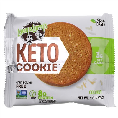 Lenny & Larry's, KETO COOKIE, Coconut, 12 Cookies, 1.6 oz (45 g) Each