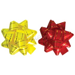 Набор из 2-х металлизированных бантов-звезд (малых) для праздничной упаковки.