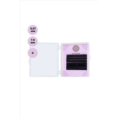 Enigma Ресницы на ленте Микс 6 линий 7-9 мм, D, 0,07 мм, черный KRISTALLER, 1107106