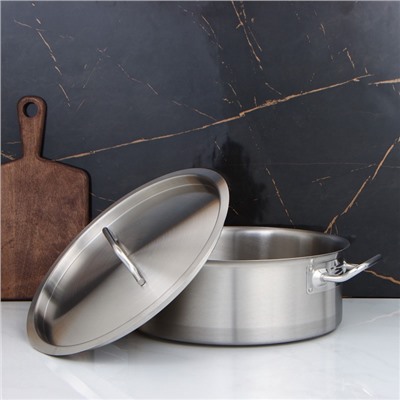 УЦЕНКА Котел 10 л, тройное дно d=320 h=120, ИНДУКЦИЯ, нержавеющая сталь, другая крышка