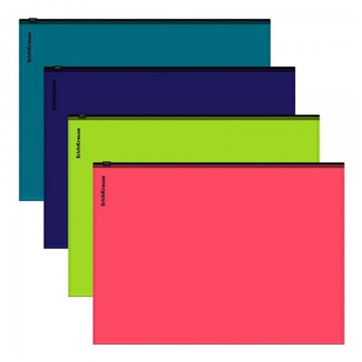 Папка на гибкой молнии  А4 62959 ZIP Soft Reef, непрозрачный ассорти ErichKrause