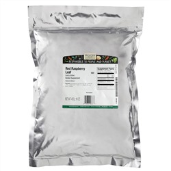 Frontier Natural Products, Нарезанный и просеянный лист красной малины, 453 г (16 унций)
