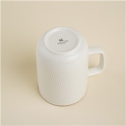 Кружка фарфоровая SL Home «Волна в камне», 350 мл, цвет белый