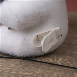 Светодиодная фигура «Медведь с бантиком» 12×20×7 см, флок, батарейки CR2032×2 (не в комплекте), свечение тёплое белое