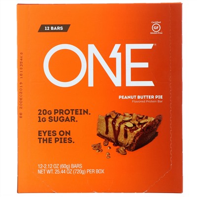 One Brands, ONE Bar, Peanut Butter Pie Flavor, 12 Bars, 2.12 oz (60 g) Each