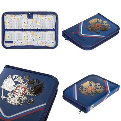 Пенал 2-х ств. 190х130 мм "Я люблю Россию" с табл.умножения (083315) 44037 Хатбер