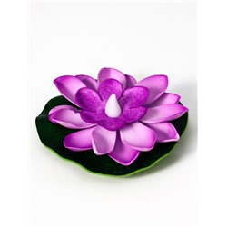 Садовый светильник для водоёмов «Лотос», 10×13×15 см, на батарейке, фиолетовый