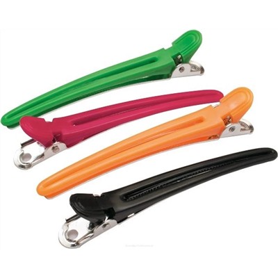 Dewal Зажим для волос CL2403, пластик с металлом, разноцветный, 8 см, 12 шт. 1512