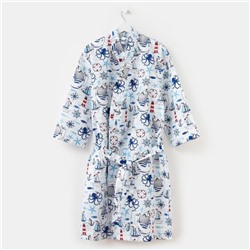 Халат мужской Этель «Капитан» рукав 3/4, размер 50-52, вафля 200 г/м², 100% хлопок