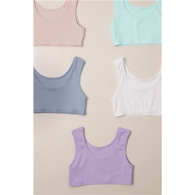 Майка-топ в рубчик для девочки 5шт. Happyfox