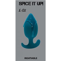 Бирюзовая анальная пробка Insatiable - 10,5 см.