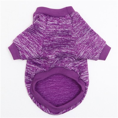 Свитер для животных меланжевый, размер S, ДС 20, ОШ 23, ОГ 25 см, фиолетовый