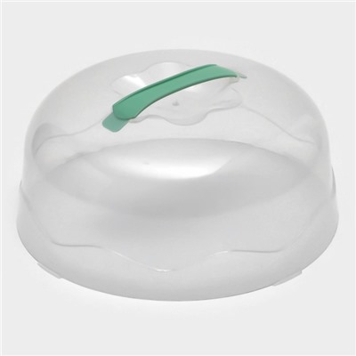 Тортовница с крышкой Доляна, d=26 см, пластик, зелёная