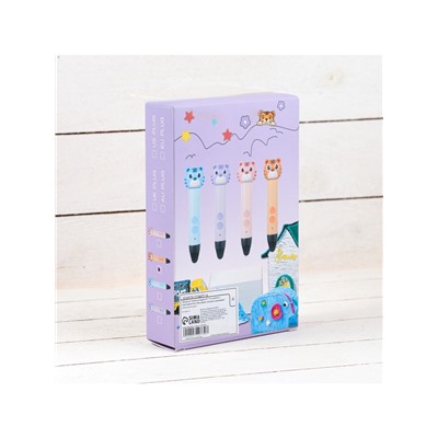 3D ручка Тигрёнок, работа с пластиком PLA, USB кабель питания, оранжевая