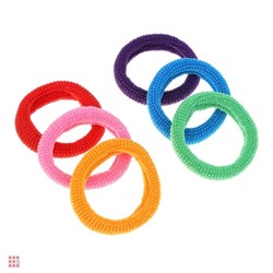 Резинки для волос 24шт, d3см, полиэстер, 6 цветов