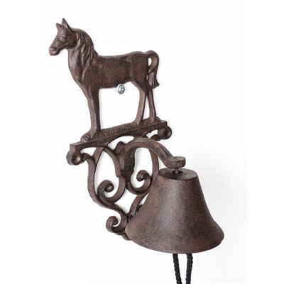 Колокол настенный «Конь», чугун, сувенирный декор, 13.5×14×25 см