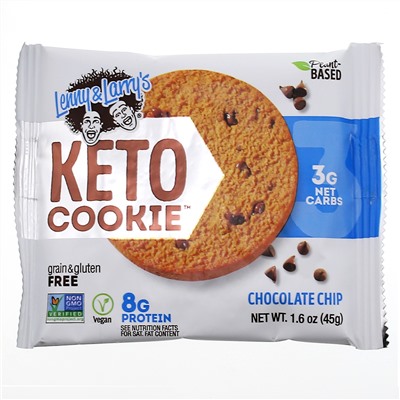 Lenny & Larry's, KETO COOKIE, Chocolate Chip, 12 Cookies, 1.6 oz (45 g) Each