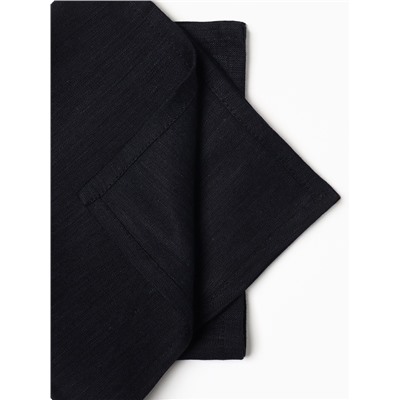 Набор салфеток с декоративными кольцами «Этель» Dark, 40×40 см - 2 шт., 100% лён