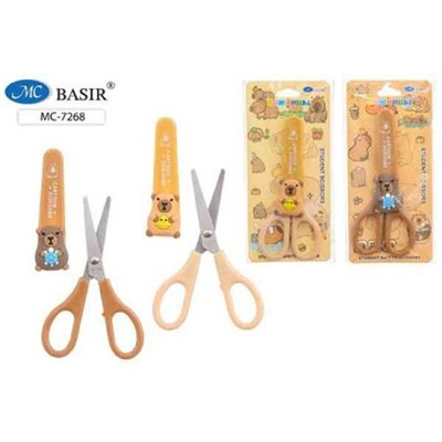 Ножницы детские 135 мм в чехле, "КАПИБАРА" в блистере МС-7268 Basir
