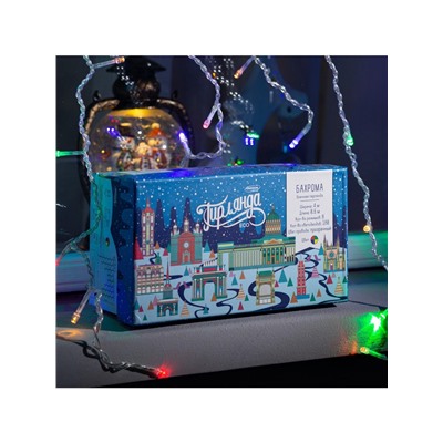 Гирлянда «Бахрома» 4×0.6 м, IP44, прозрачная нить, 180 LED, свечение мульти, 8 режимов, 220 В