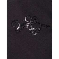 Нарядная футболка с принтом пайетками из премиального хлопка с эластаном