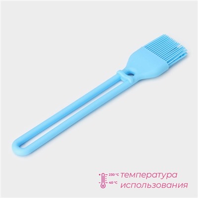 Кисть Доляна «Дуэт», силикон, 27.5×5×1.5 см, голубая