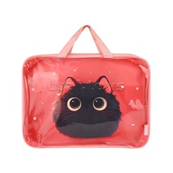 Папка на молнии А4 "Пушистик" с ручками, диз на прозр. вставке,350х265x75мм