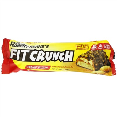 FITCRUNCH, батончик с термообработанным сывороточным протеином, арахисовой пастой и фруктовым джемом, 12 батончиков по 88 г (3,10 унции) каждый