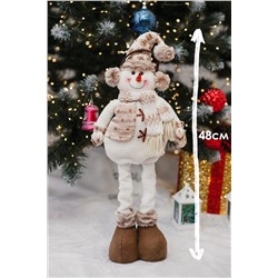 Игрушка новогодняя с выдвижными ногами Снеговик в наушниках колпак НАТАЛИ, 1224256