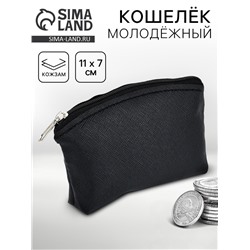 Кошелёк молодёжный, чёрный, 11×7 см