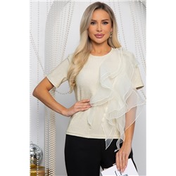 Блуза праздничная трикотажная Риана (бежевое золото) Б14619-5М